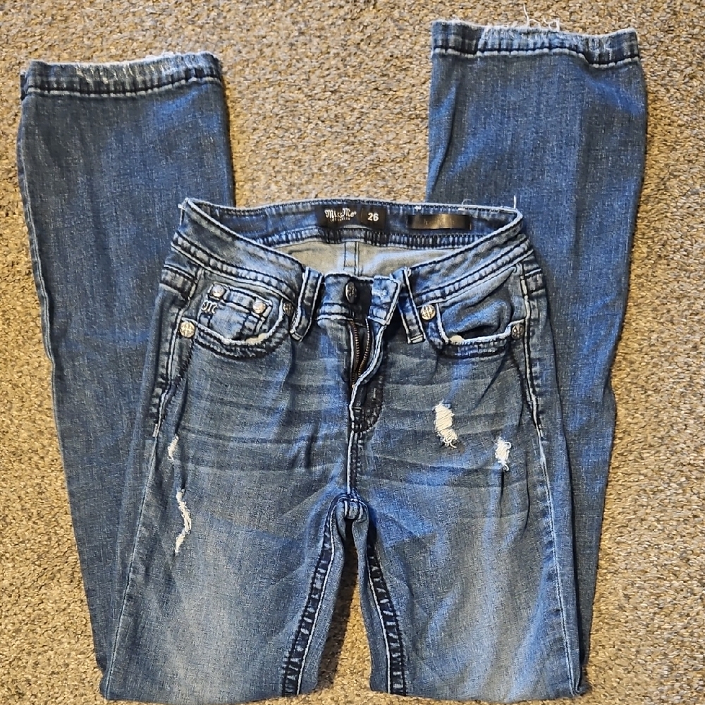 Miss Me Blue Distressed Boyfriend Jeans